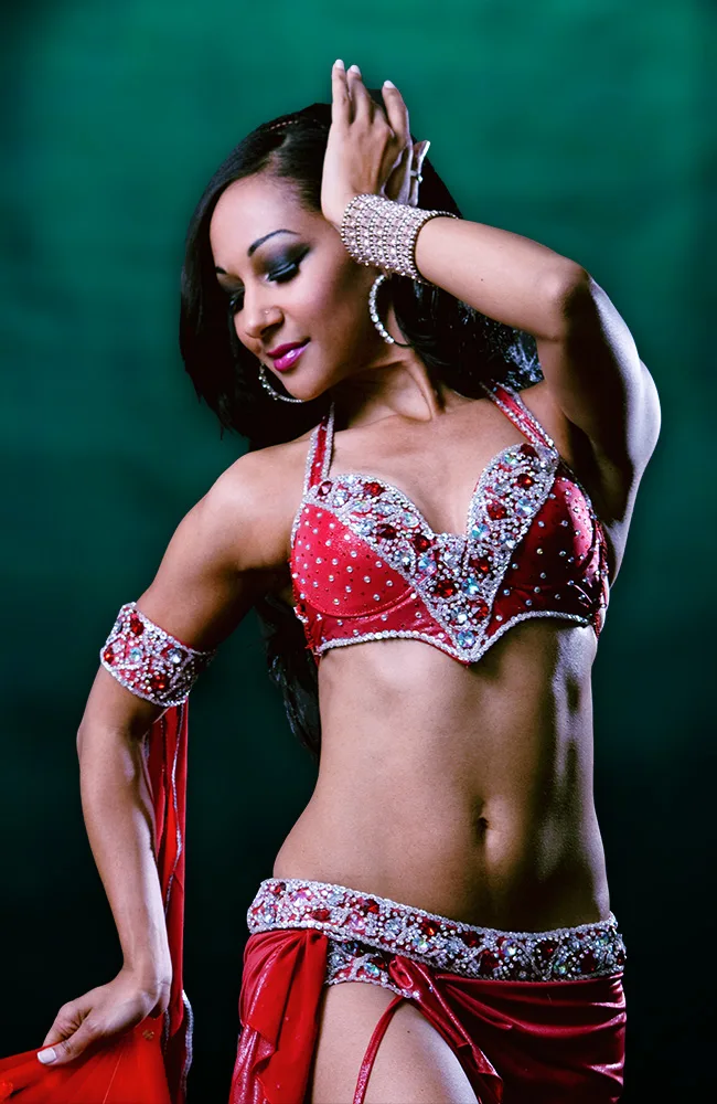 Hen party group dancing at a Belly Dance dance class in Bristol