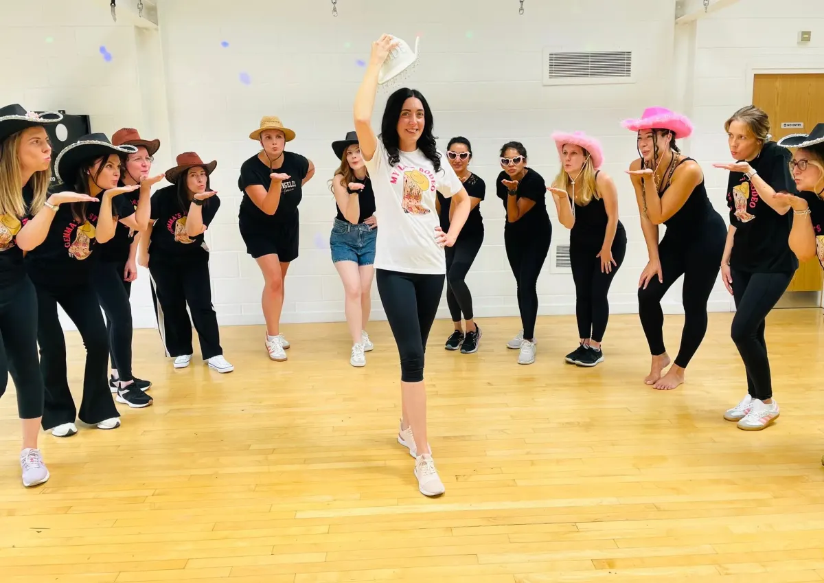 Hen party group dancing at a Line Dancing dance class in Dundee
